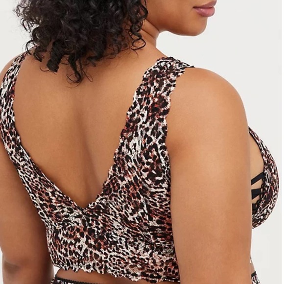 Torrid Lace Up Bralette - Leopard 2X NWT - Picture 3 of 8